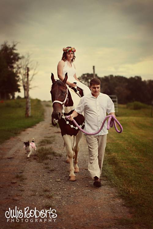 Jessica and Tim ... after the wedding ... and with a horse!, Julie Roberts Photography