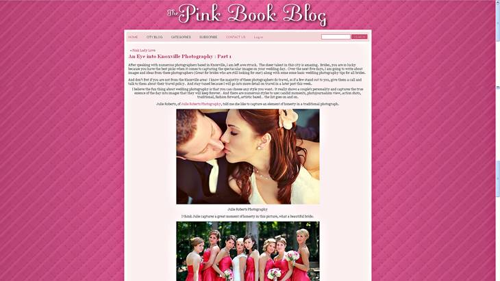 The Pink Book Blog loves me!, Julie Roberts Photography
