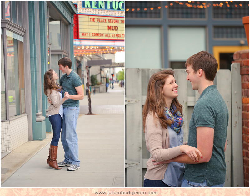 Heather Stamper and Scott Brabon :: Downtown Lexington Kentucky Engagement Photos at Natasha's, Julie Roberts Photography